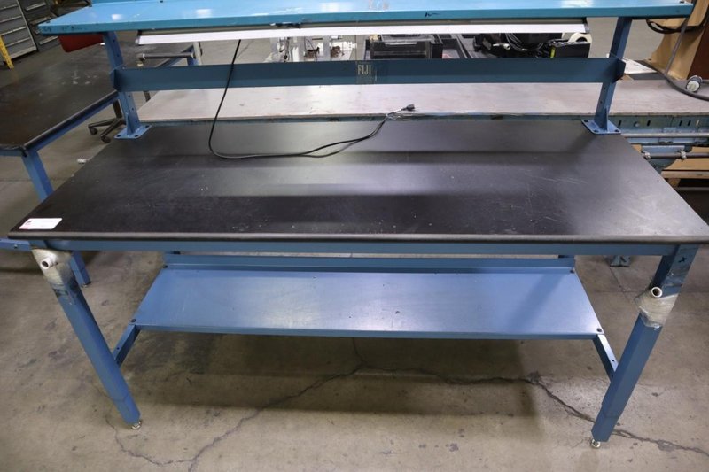 Work Bench Adjustable Height, Upper Shelf, Lower Shelf and Work Light- Auction Item