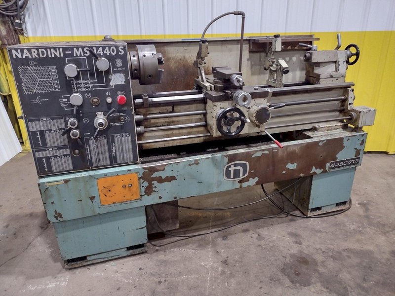 14&quot; x 40&quot; NARDINI MODEL #MASCOTTE 1440S GAP BED ENGINE LATHE, 1.75&quot; HOLE: STOCK #18997