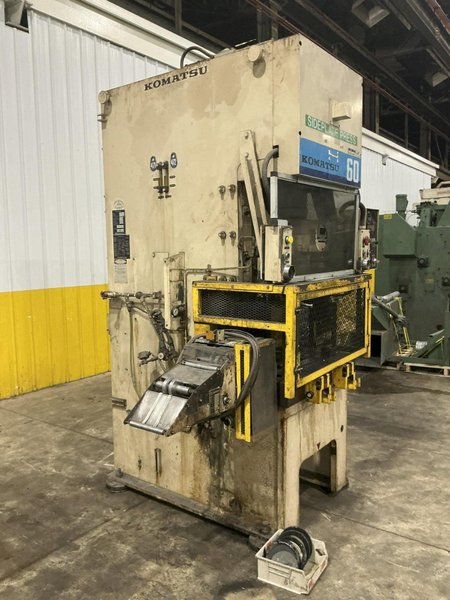 66 TON KOMATSU MODEL #OBS60-3 GAP FRAME PRESS 6.3" STROKE &amp; 6" SONORUKA COIL FEED LINE: YOBRO #25937