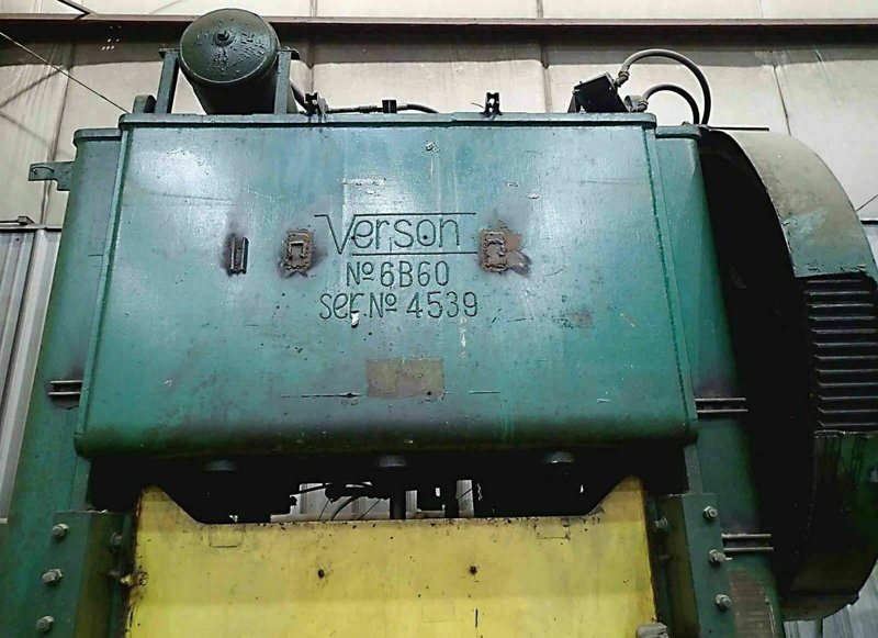 150 Ton Verson Model 6B60 Straight Side Press- 6″ Stroke, 16″ Shut, Power Ram