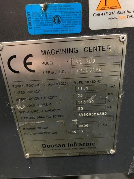 Doosan VC-500 Vertical Machining Center