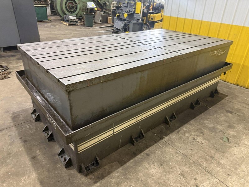 60" X 120" T-SLOTTED LAYOUT TABLE / FLOOR PLATE WITH COOLANT TROUGHS: YOBRO #25558