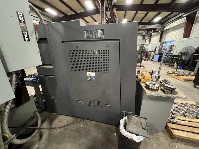 Hwacheon Hi Tech 450B CNC Lathe, 2013- Fanuc Control, Chip Conveyor