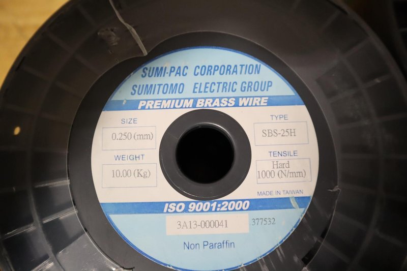 Brass EDM Wire Rolls, Sumitomo and +GF+, Full and Partial Rolls, .25mm- Auction Item