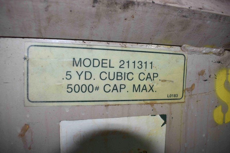 JESCO Model 211311, 1/2 Cubic Yard Self Dumper Hopper with Super Heavy Duty Formed Base on Caster Wheels, 5,000 lbs Capacity