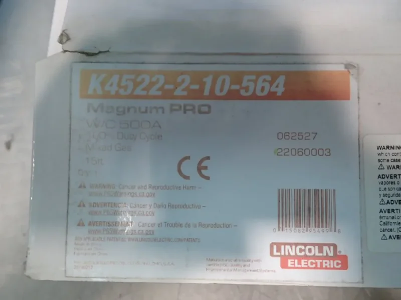 LINCOLN ELECTRIC 500 A, 15 FT MAGNUM PRO 500 WATER COOLED MIG WELDING GUN  -  K4522-2-10-564