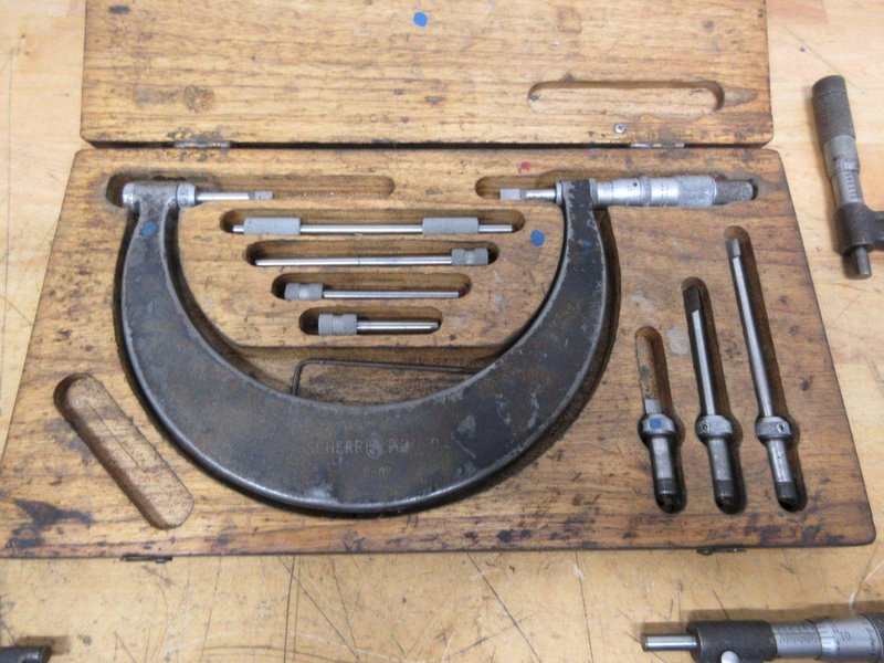 Micrometers | (1) Scherr Tumico 2 - 6" Blade Mic, (1) Brown &amp; Sharpe 8 - 9" Mic, (1) Lufkin 9 - 10" Mic- Auction Item