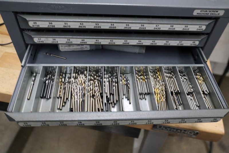 Huot Number Drill 5 Drawer Index with Contents- Auction Item