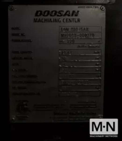 Doosan DNM 350/5AX CNC Vertical Machining Center, 2017