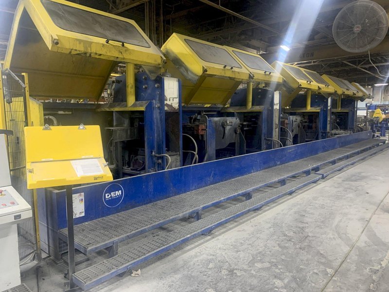 .512&quot; X 12&quot; X 4 STAND DEM WIRE FLATENING ROLLING MILL LINE, YEAR 2017: STOCK #13898