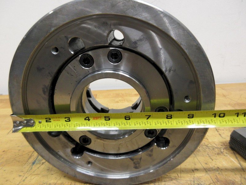 Samchully MH Series 3-Jaw Mega-Bore Open-Center Power Lathe Chuck, 10" Size - MH-210V1 with Serrated Hard Step Jaws- Auction Item