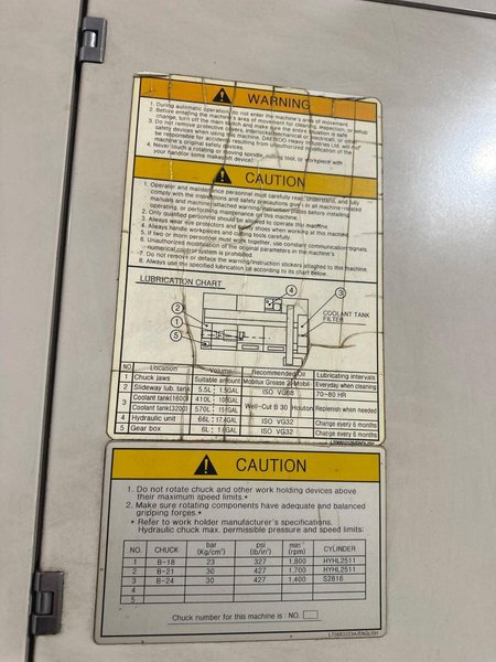 Daewoo Puma 700L CNC Lathe, 2001 – 35.4″ Turning, 126″ Between Centers, 18″ Chuck, 6.5″ Bar Capacity,