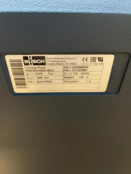 BUSCH 7.5 HP R5 RA0165.D VACUUM PUMP  -  RA0165.D506.CBXG