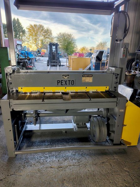1 PREOWNED 4 FT. X 12 GA. PEXTO POWER SQUARING SHEAR, MODEL #: 12-U-4H, S/N: 655339