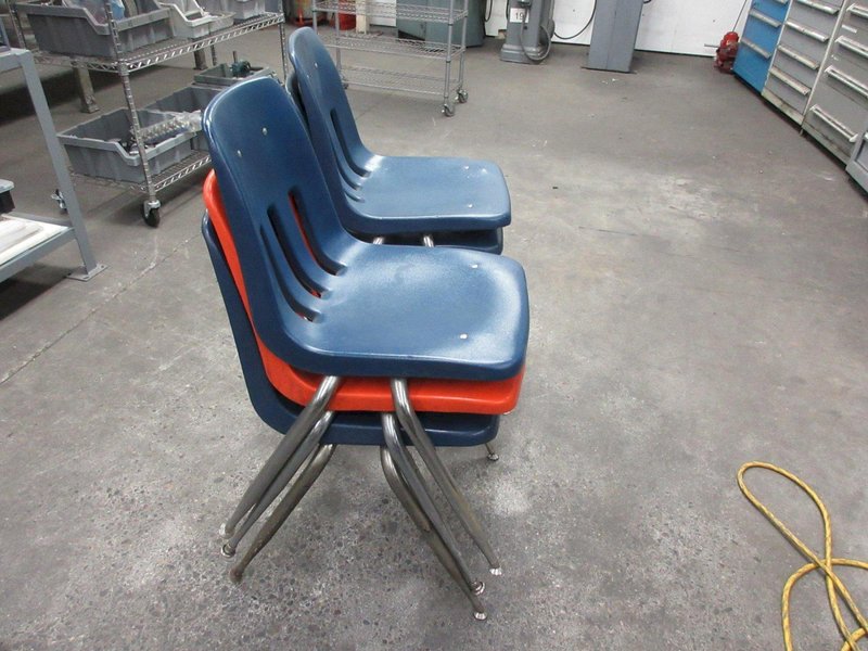 Steel Frame Plastic Backed Stackable Chairs (6pcs)- Auction Item