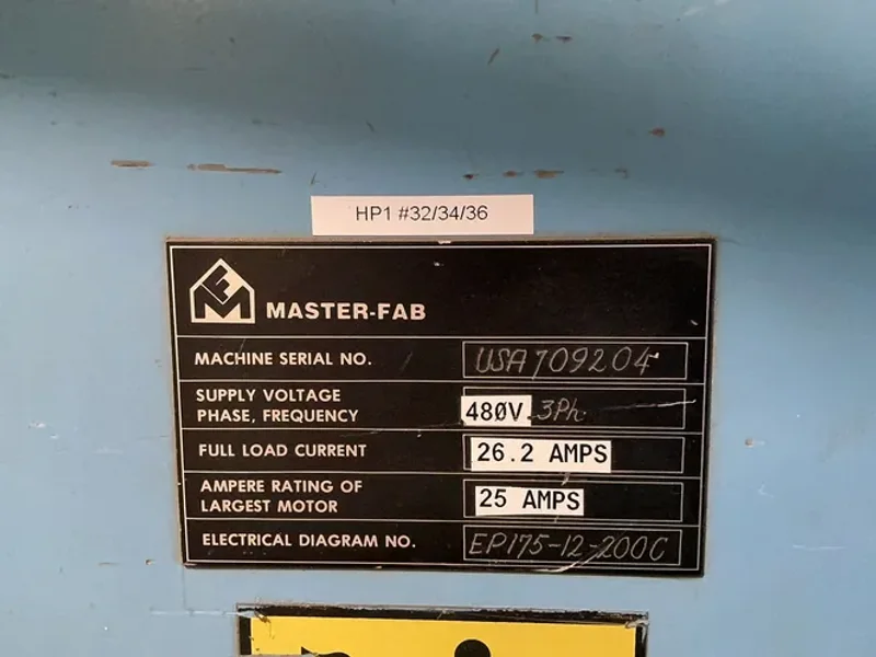 MASTER-FAB 12 FT, 175 TON PRESS BRAKE  -  PAB 175-12