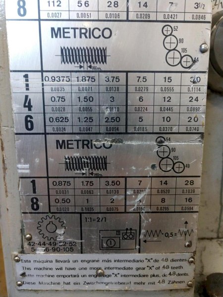 40" X 72" GEMINIS MODEL G-870 GAP BED ENGINE LATHE, 3.25" HOLE: STOCK #12535
