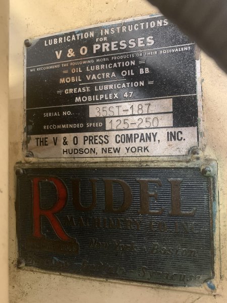 35 TON V &amp; O HI-SPEED OBI PRESS; 2" STROKE X 250 SPM: STOCK #10110