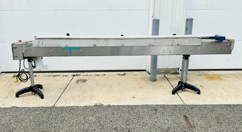 Inline Filling Systems  |  S.S. 4” x 10' Flattop Belt Conveyor / Smooth Top Belt