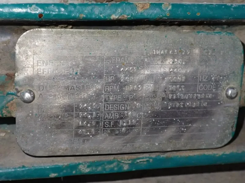 RELIANCE ELECTRIC 200 HP MOTOR