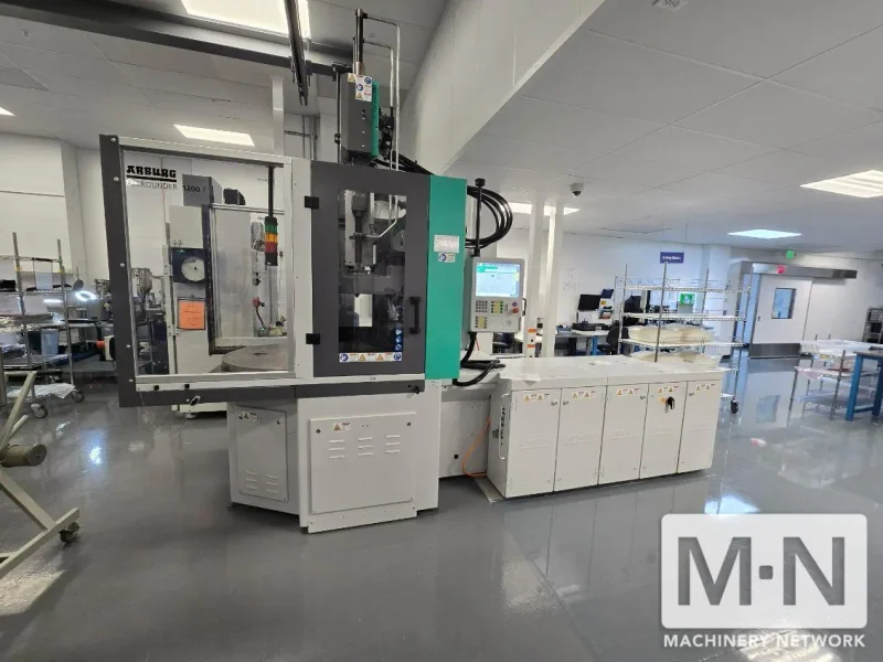 100 TON 3.4 OZ ARBURG MODEL 1200T-1000-290 VERTICAL CLAMP  INJECTION MOLDING MACHINE MFG 2022 * LOW HOURS