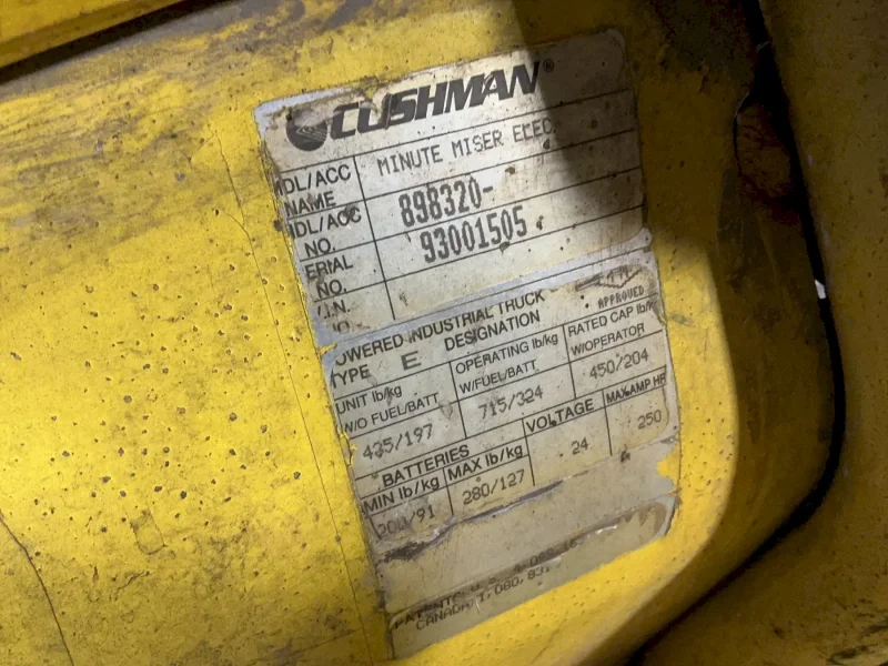 CUSHMAN ELECTRIC CART  -  898320