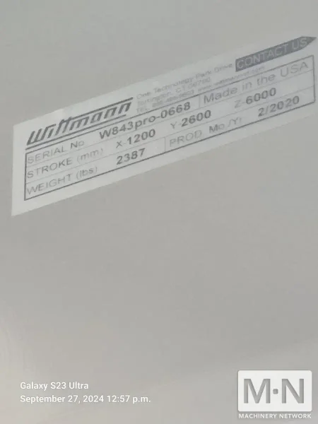 WITTMANN MODEL W843 PRO SERVO ROBOT MFG 2020