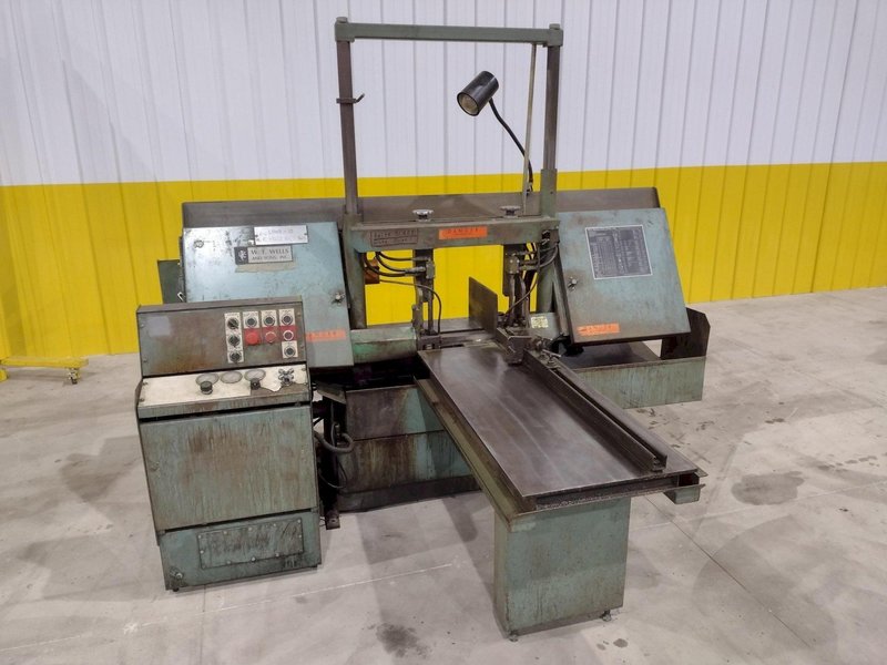 16" x 20" W.F. WELLS MODEL #F-16-2 HYDRAULIC  TWIN POST HORIZONTAL BANDSAW: STOCK #20094