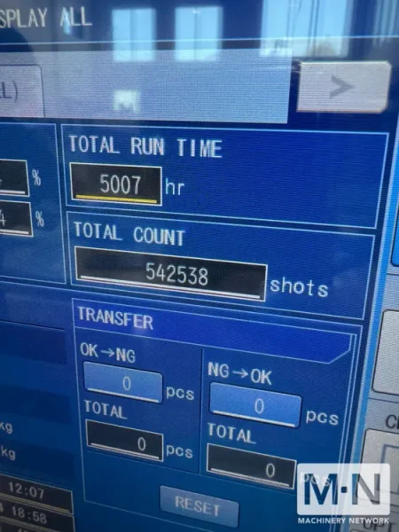 200 TON 6.3 OZ TOSHIBA MODEL EC200SXIIIV70-U48 ELECTRIC INJECTION MOLDING MACHINE MFG 2022