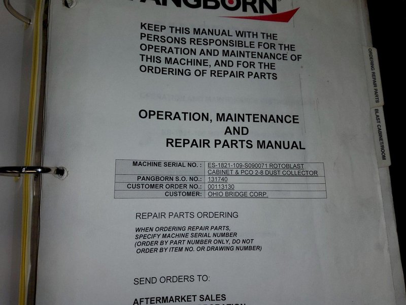 4 WHEEL PANGBORN MODEL #ES-1821-109 ROTOBLAST STRUCTURAL STEEL BLAST MACHINE: YOBRO #24788