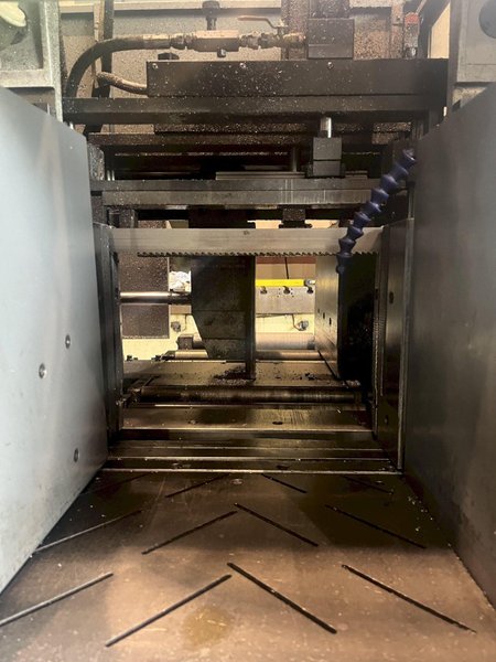 Hyd-Mech Model H-11A Horizontal programmable Automatic saw, 11" x 13" capacity, roller conveyor TS-50 controller. 2015'