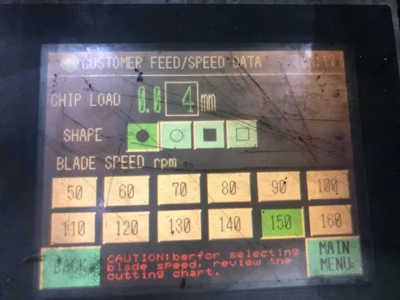 Used AMADA FULLY AUTOMATIC CARBIDE CIRCULAR SAW , Model CM75, 2.95”, Year 2005