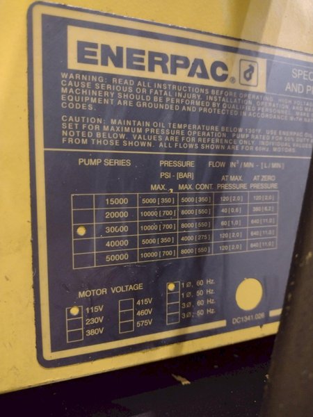 CAT CRIMPUTER HOSE CRIMPING PRESS &amp; DIES, WITH ENERPAC HYDRUALIC UNIT: YOBRO #24865
