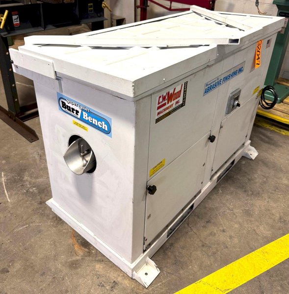 5 Cu. Ft. Burr Bench Vibratory Finishing Tub 4616, 15"W x 15"D x 44"L Tub