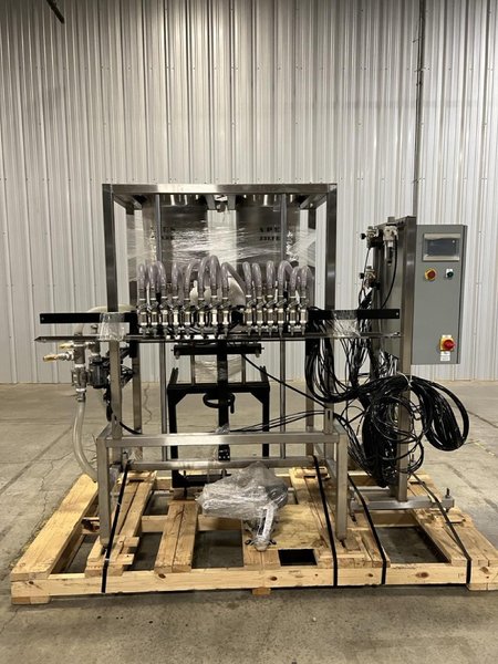A.P.E.S. Explosion Proof Liquid Filling Line, 2021 – NEVER USED, Still on OEM Skidding