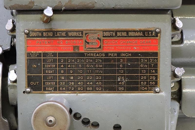 11" x 24" SOUTH BEND PRECISION LATHE, MODEL 184-AB