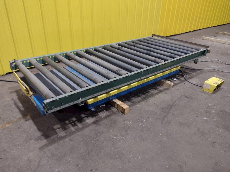 3,500 LBS X 30" X 96" BISHAMON ROLLER TOP HYDRAULIC LIFT TABLE: STOCK #20965
