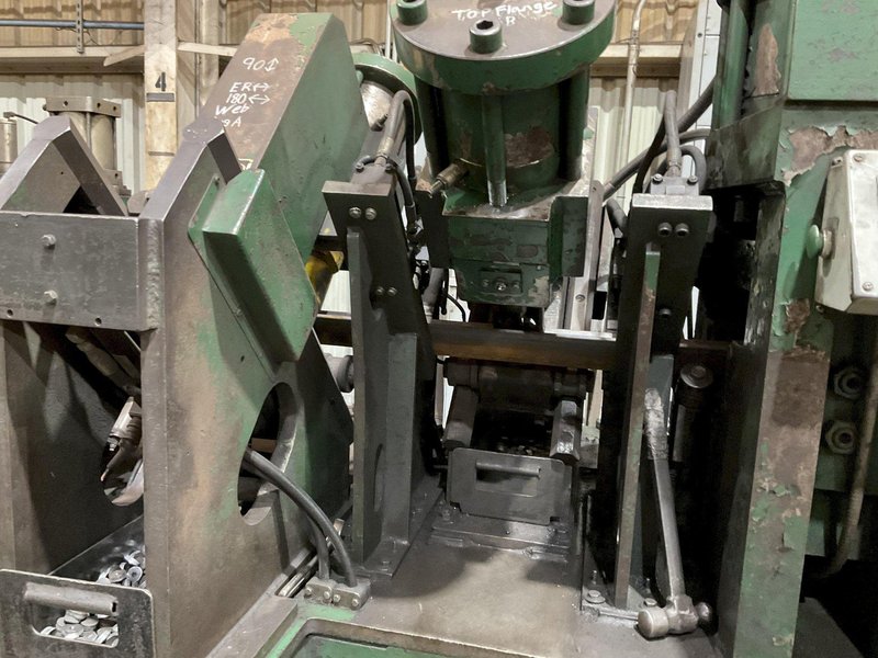 6" x 6" x 1/2" CONTROLLED AUTOMATION MODEL #ABL-74 AUTOMATIC ANGLE PUNCH &amp; SHEAR LINE: STOCK #24935