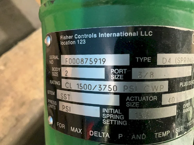 FISHER D4 CL1500 CONTROL VALVE   -  D4 (SPRING-TO-CLOSE)