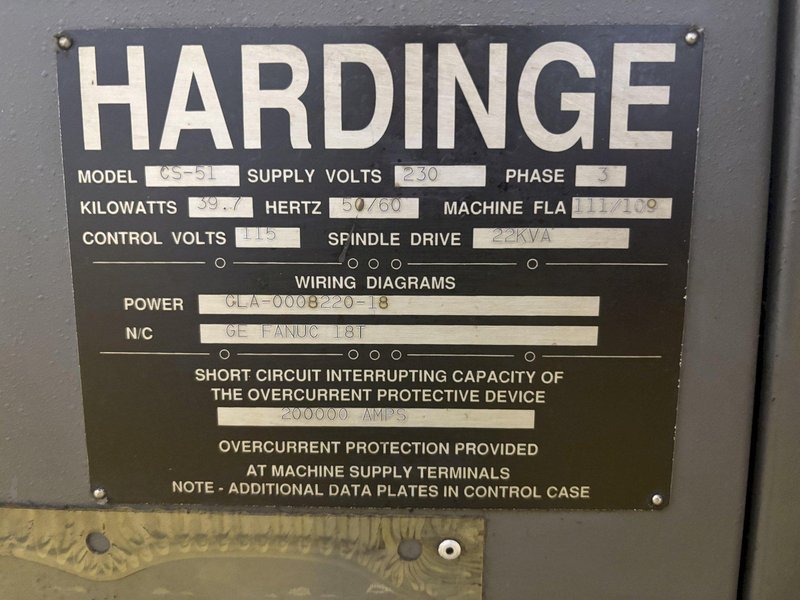 HARDINGE CS-51 CNC LATHE: YOBRO #23857