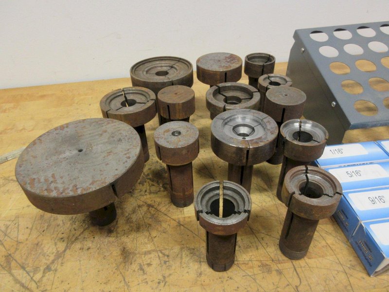 5C Collets **NIB** China (18pc) Set 1/16" - 1-1/8" with Divider Stand, and Emergency 5C Collets- Auction Item