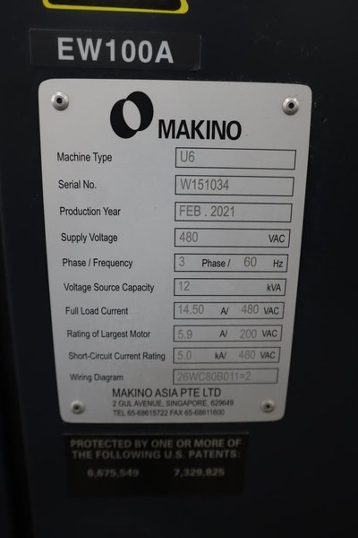 Makino U6 B CNC Wire EDM Electrical Discharge Machine, Hyper i Control, Programmable MMK Rotary Table, Auto Thread, Dielectric System - Only 712 Machining Hours!