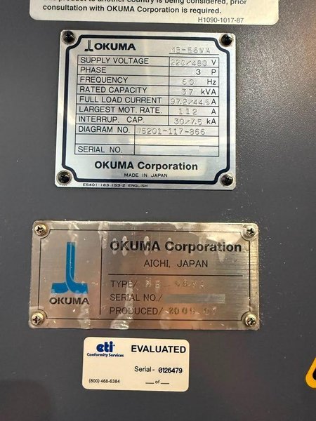 Okuma MB-56VA CNC Vertical Machining Center – Mill