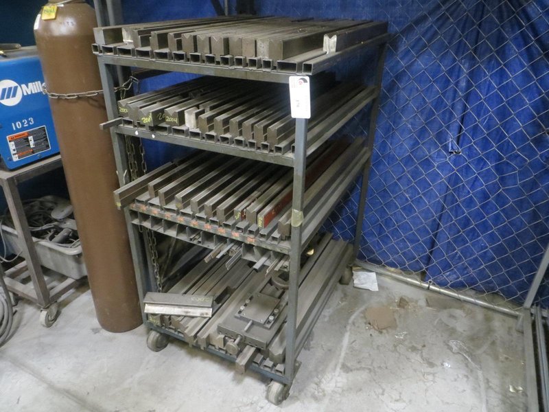 Press Brake Dies - Large Assortment on Cart w Casters- Auction Item