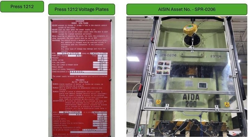 220 TON AIDA #NCI-200(2) PRESS LINE, COMPLETE WITH CWP SPACE-SAVER COIL FEED LINE: STOCK #22209