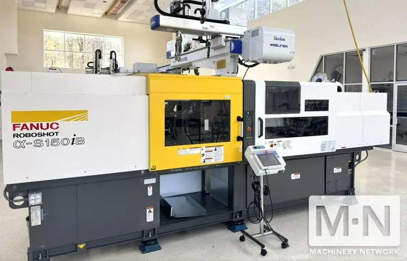 165 TON 8.8 OZ MILACRON ALPHA-S150iB ROBOSHOT INJECTION MOLDING MACHINE MFG 2021