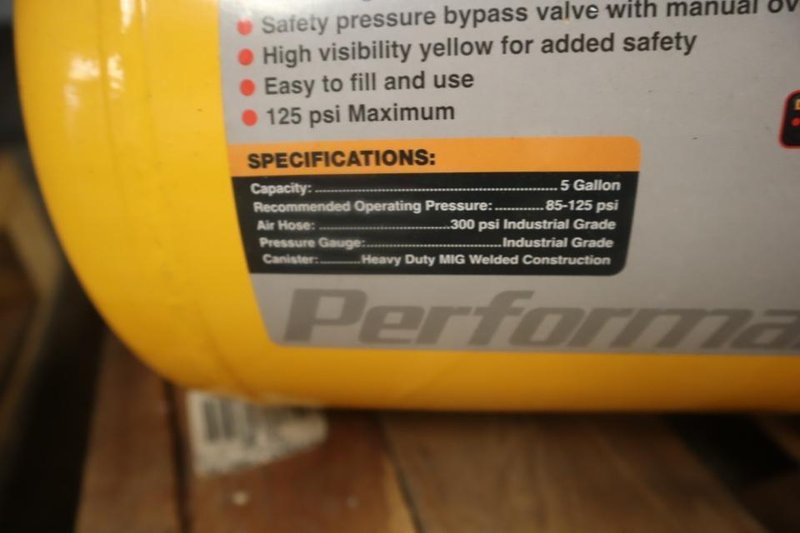 Performance Tool 5 Gallon Portable Air Tank- Auction Item