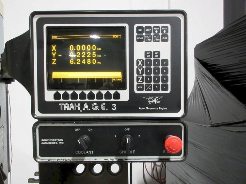 Trak DPM Bed Mill with A.G.E 3 Control Unit, 2 Axis CNC with Power Quill and Z axis Scale- Auction Item
