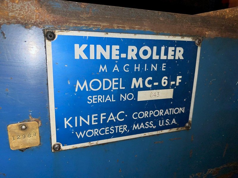 3&quot; KINEFAC MODEL #MC-6-F &quot;KINE-ROLLER&quot; 3-DIE AUTOMATIC THREAD ROLLER THREADER: STOCK #17073