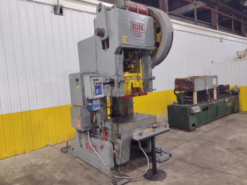 110 TON BLISS OBI MODEL #C-110 FW STAMPING PUNCH PRESS, 6" STROKE : YOBRO #25934